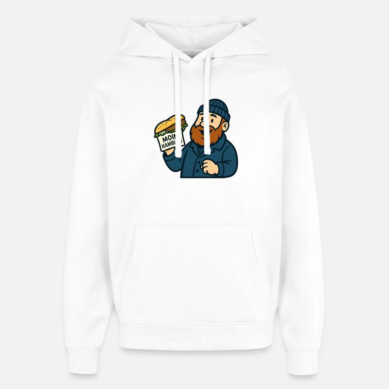 Sandwich au poisson de Hambourg - Sweat à capuche unisexe Stanley/Stella Oversized - blanc