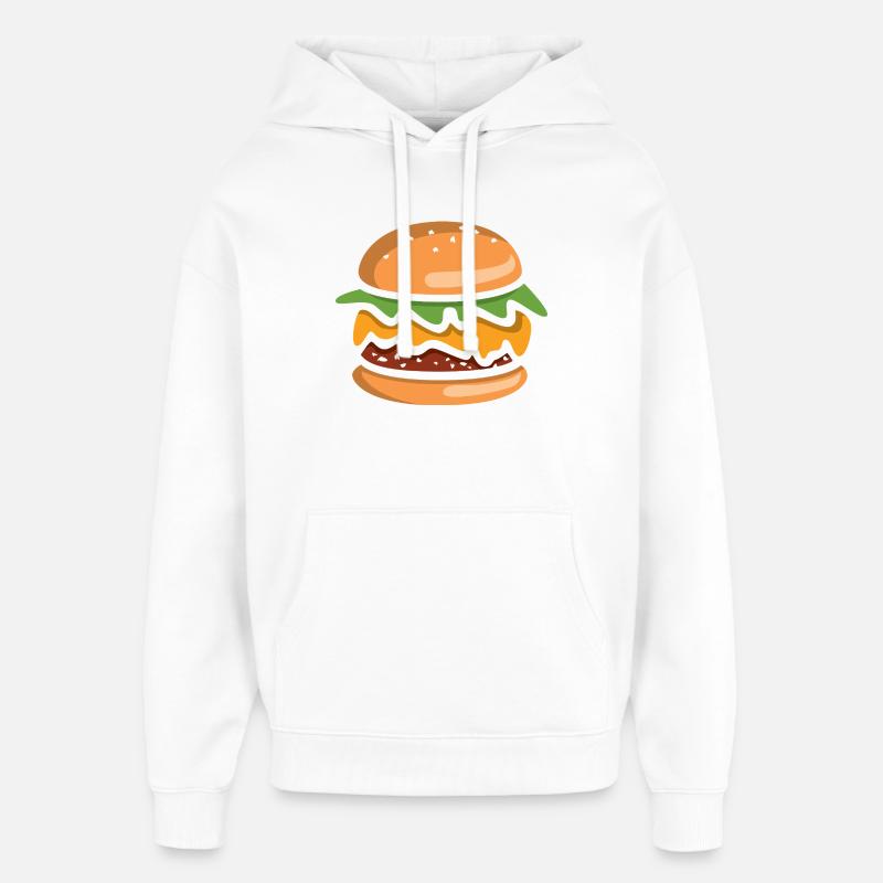 Cheeseburger Comic Burger - Sweat à capuche unisexe Stanley/Stella Oversized - blanc