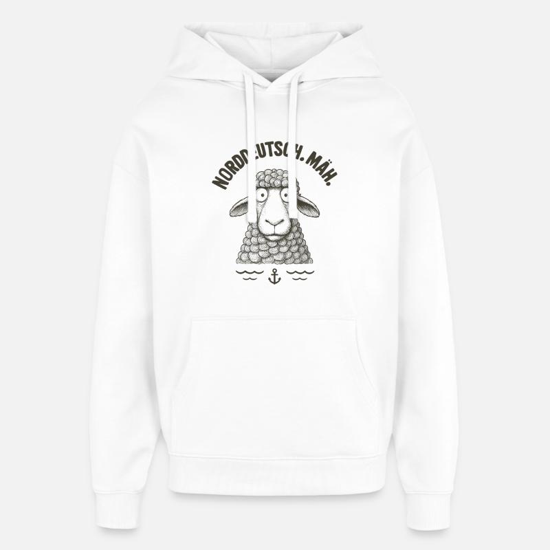 Nordeutsch Mäh Schaf - Sweat à capuche unisexe Stanley/Stella Oversized - blanc