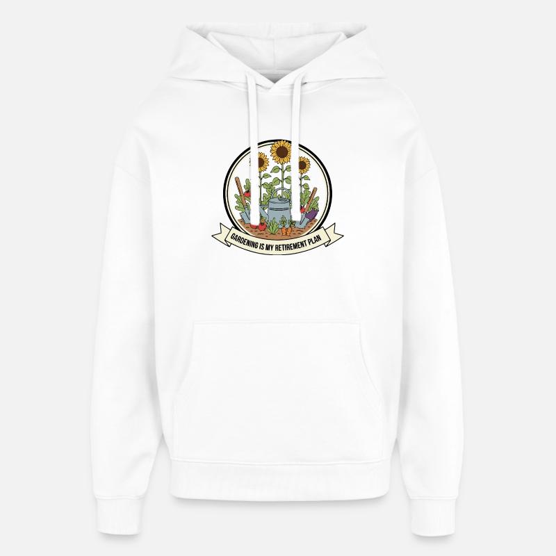 Jardinage Mon plan de retraite - Sweat à capuche unisexe Stanley/Stella Oversized - blanc