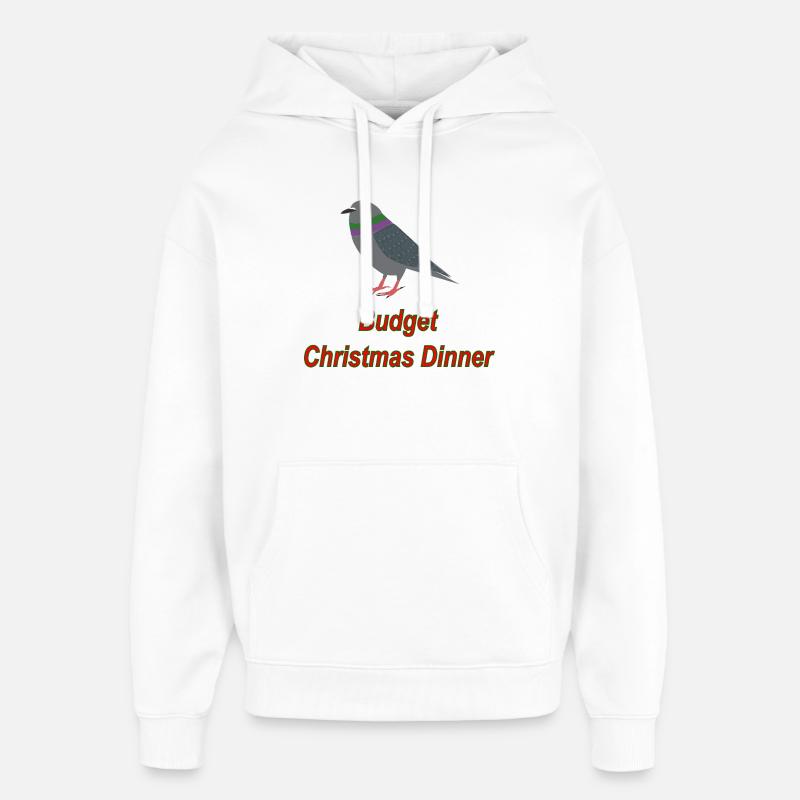 Dîner de Noël Pigeon Budget - Sweat à capuche unisexe Stanley/Stella Oversized - blanc