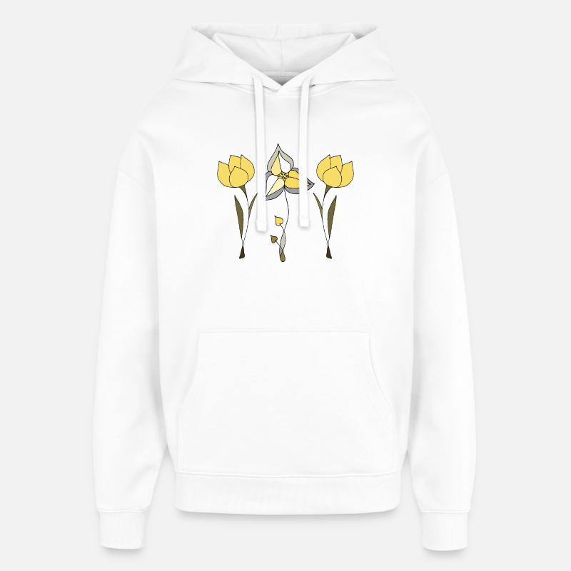 Fleur - Sweat à capuche unisexe Stanley/Stella Oversized - blanc