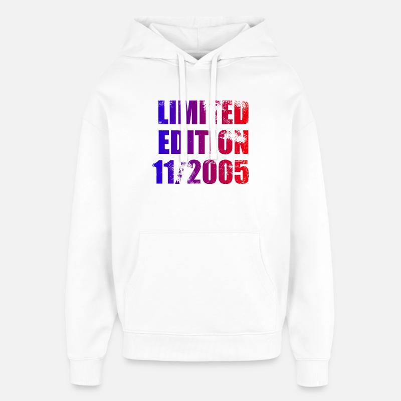 20e anniversaire Edition limitée 11/2005 - Sweat à capuche unisexe Stanley/Stella Oversized - blanc