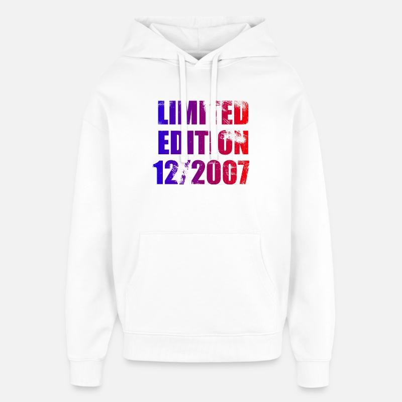 18e anniversaire Edition limitée 12/2007 - Sweat à capuche unisexe Stanley/Stella Oversized - blanc