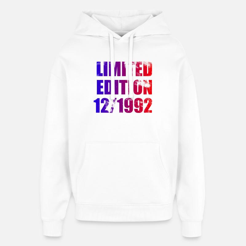 33e anniversaire Edition limitée 12/1992 - Sweat à capuche unisexe Stanley/Stella Oversized - blanc