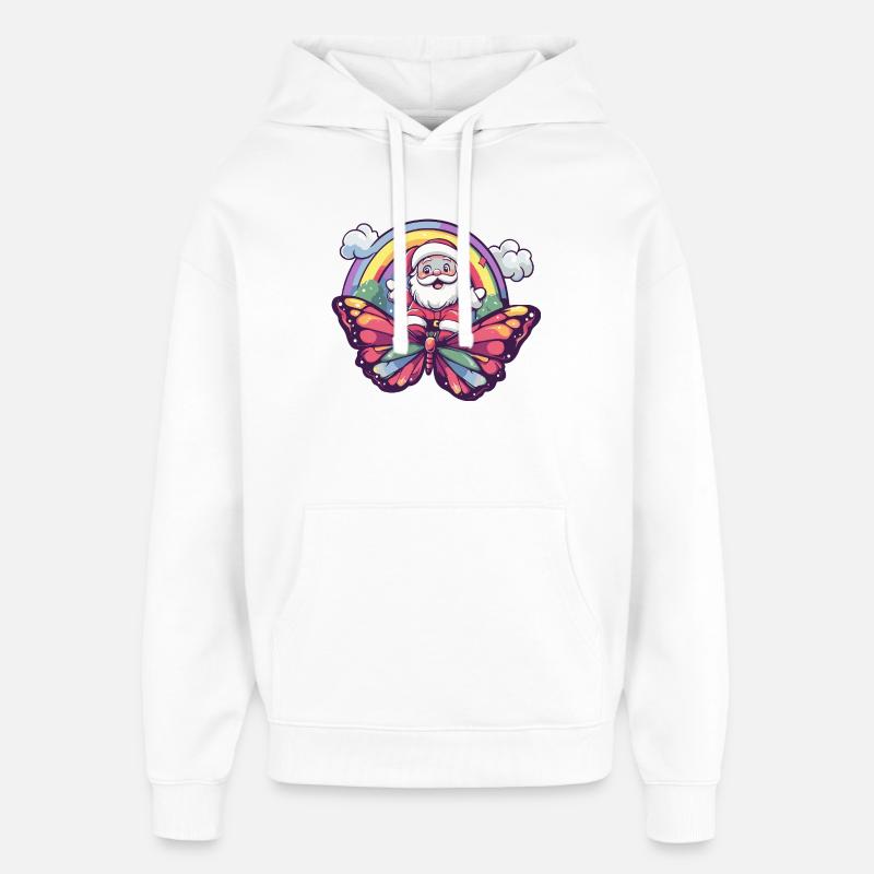Noël Papillon Noël - Sweat à capuche unisexe Stanley/Stella Oversized - blanc