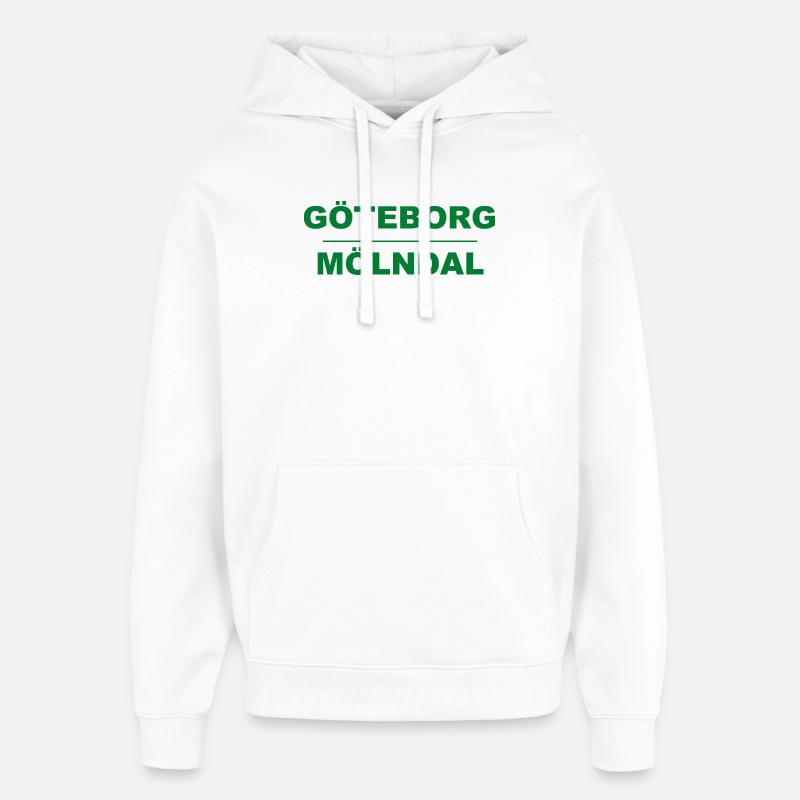 Göteborg Mölndal – Design vert-noir - Sweat à capuche unisexe Stanley/Stella Oversized - blanc
