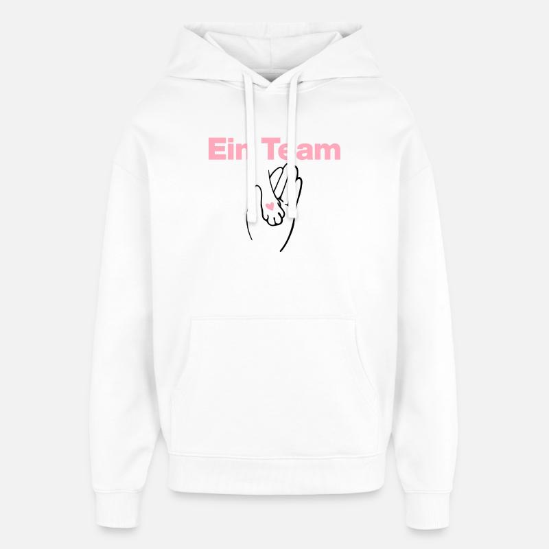 Ein Team, Mensch & Samtpfote, Katze, Katzenfans - Oversized Unisex Hoodie von Stanley/Stella - Weiß