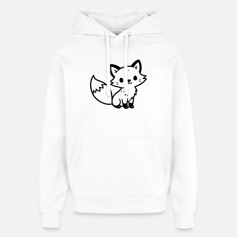 Fuchs Niedlich - Oversized Unisex Hoodie von Stanley/Stella - Weiß