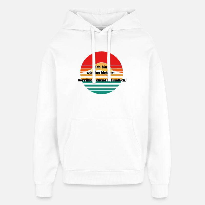 Motif rétro du coucher de soleil - Sweat à capuche unisexe Stanley/Stella Oversized - blanc