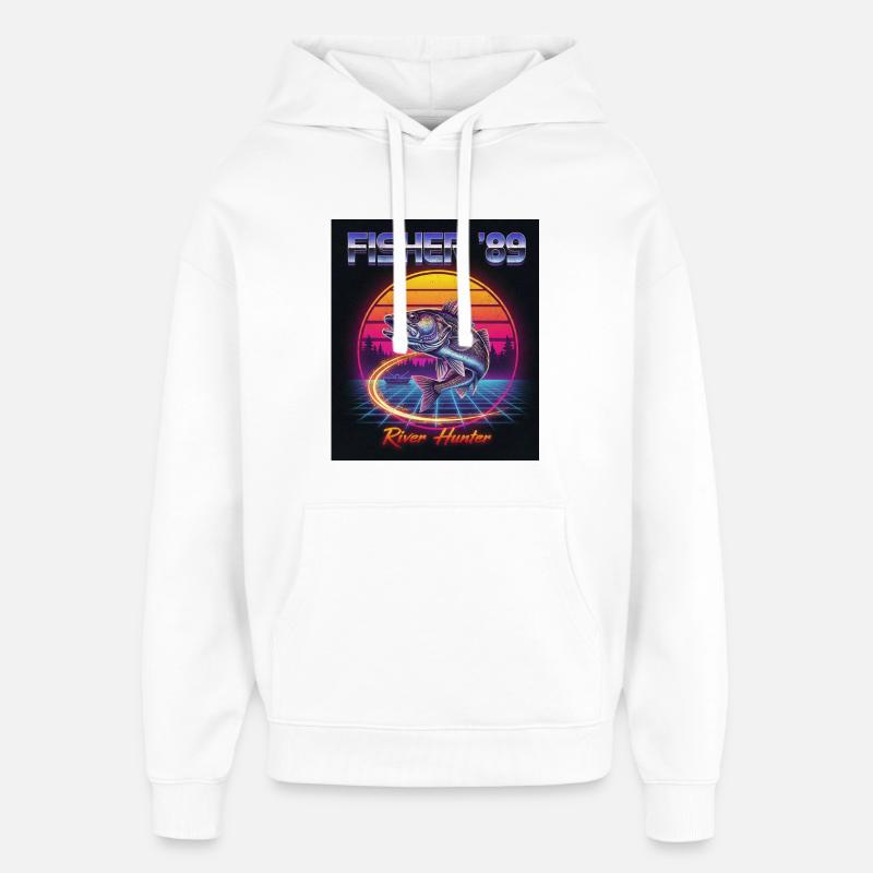 River Hunter - Sweat à capuche unisexe Stanley/Stella Oversized - blanc