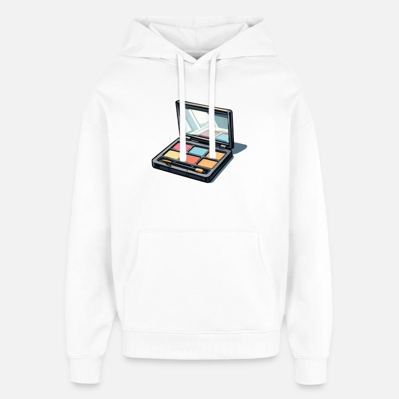 Farbenpalette Kunst: Makeup-Illustration - Oversized Unisex Hoodie von Stanley/Stella - Weiß