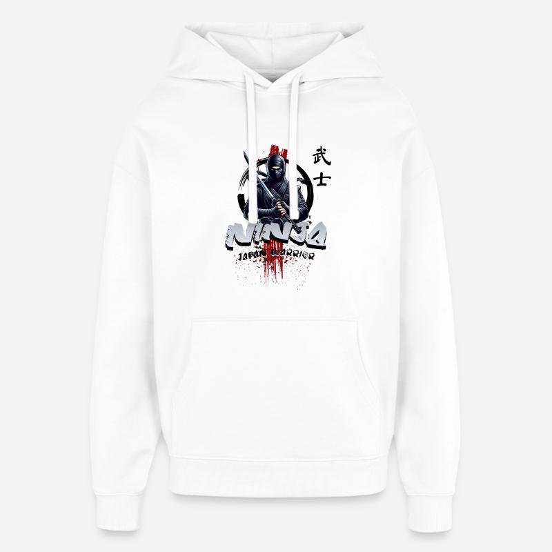 Ninja Japan Warrior - Sweat à capuche unisexe Stanley/Stella Oversized - blanc