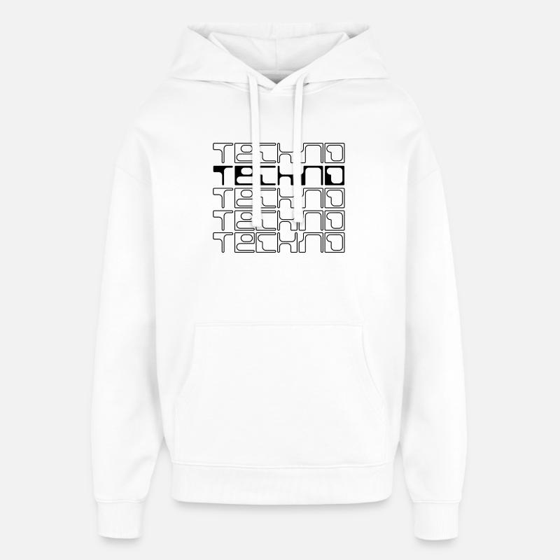 Techno-Musik geometrisches Logodesign - Oversized Unisex Hoodie von Stanley/Stella - Weiß