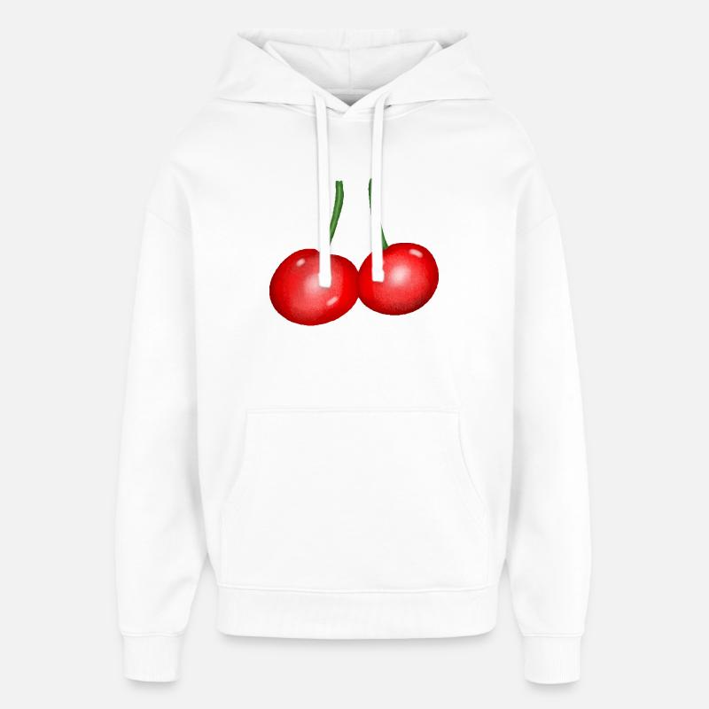 Fruit Duo Cerise Fruit Fruit Cerise - Sweat à capuche unisexe Stanley/Stella Oversized - blanc