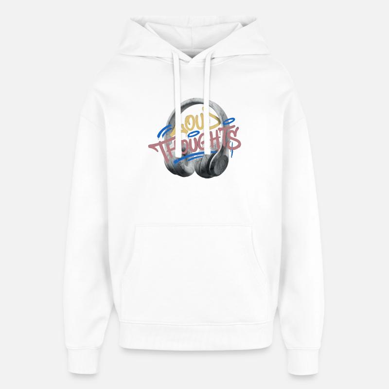 Loud Thoughts Graffiti - Oversized Unisex Hoodie von Stanley/Stella - Weiß