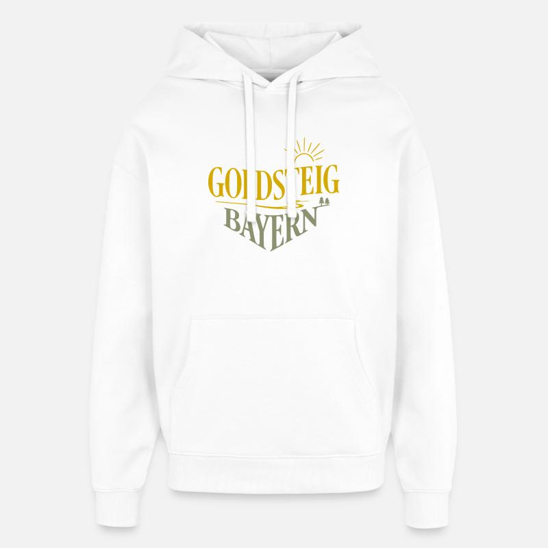 Goldsteig Bayern Wanderpfad - Oversized Unisex Hoodie von Stanley/Stella - Weiß