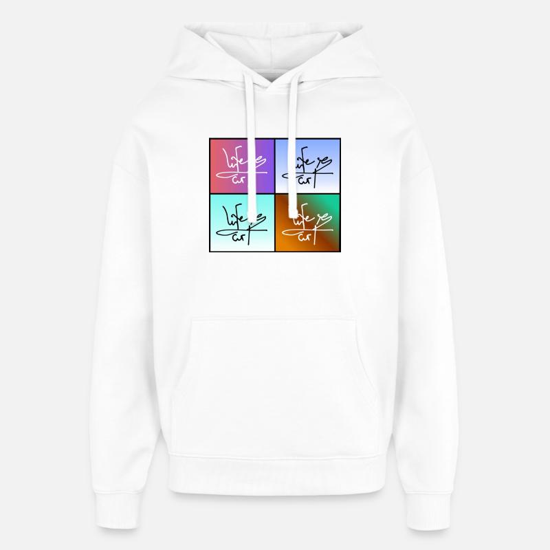 La vie, c’est de l’art - Sweat à capuche unisexe Stanley/Stella Oversized - blanc
