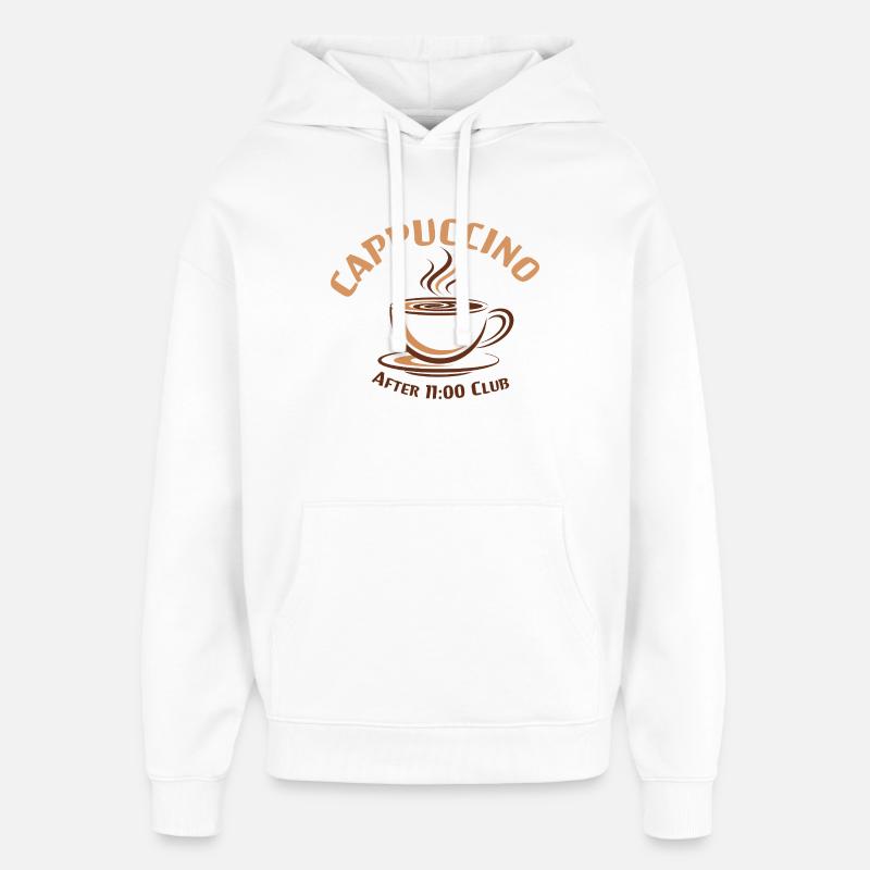 Kaffee Klub Nach 11 Uhr - Oversized Unisex Hoodie von Stanley/Stella - Weiß