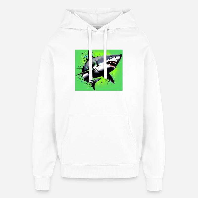 Requin - Sweat à capuche unisexe Stanley/Stella Oversized - blanc