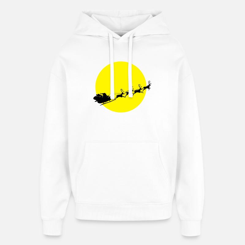 Père Noël dans une Pleine Lune - Sweat à capuche unisexe Stanley/Stella Oversized - blanc
