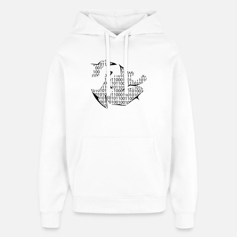 code binaire - Sweat à capuche unisexe Stanley/Stella Oversized - blanc