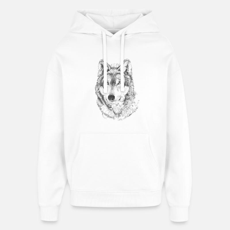 Wolf - Sweat à capuche unisexe Stanley/Stella Oversized - blanc