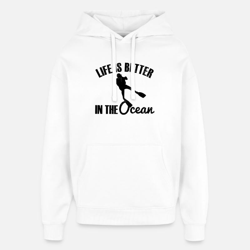 Plongée plongée - Sweat à capuche unisexe Stanley/Stella Oversized - blanc
