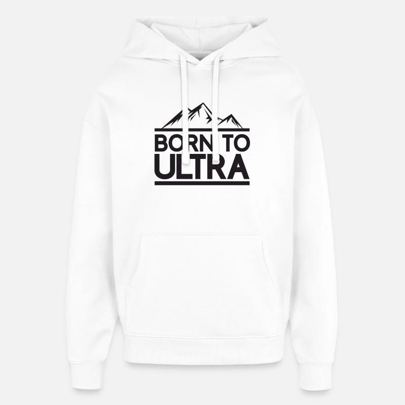 Né pour Ultra Running - Sweat à capuche unisexe Stanley/Stella Oversized - blanc