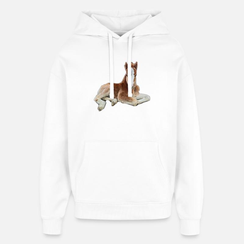 Puledro - Stanley/Stella Oversized Felpa con cappuccio unisex - bianco