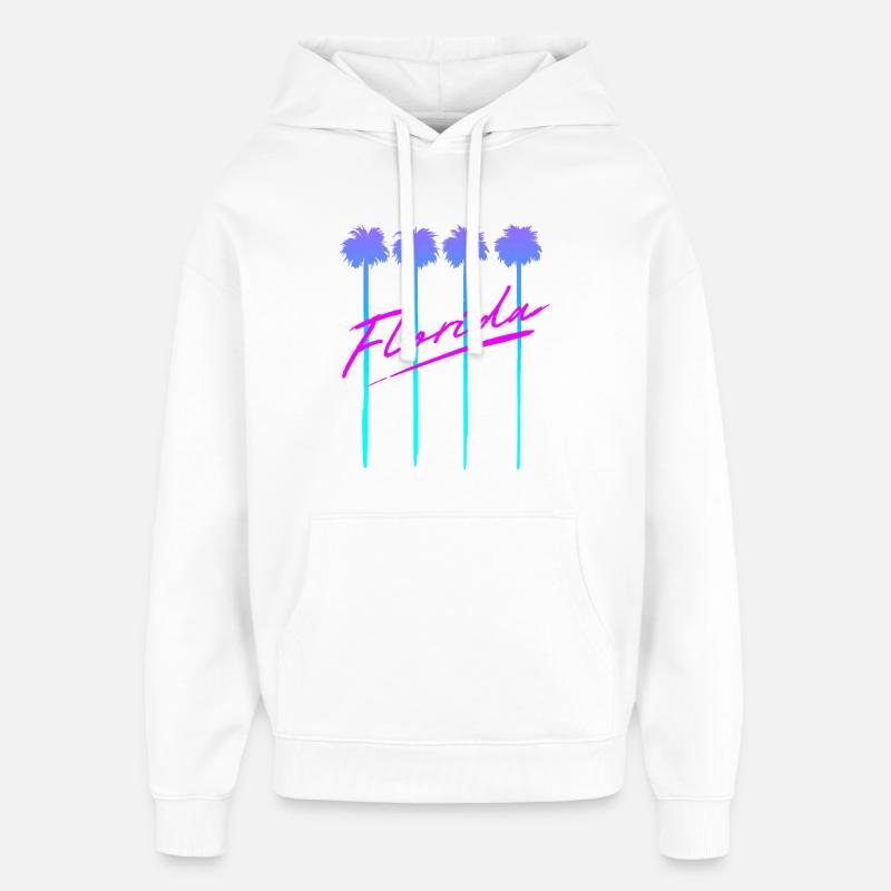 Palmiers de Floride - Sweat à capuche unisexe Stanley/Stella Oversized - blanc