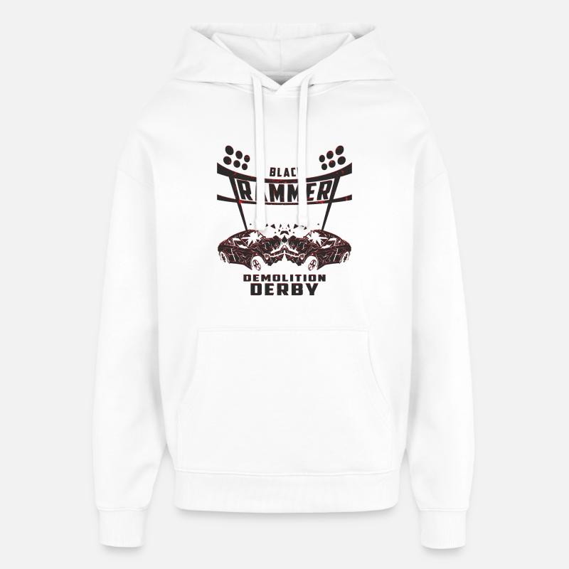 Rammer noir - Sweat à capuche unisexe Stanley/Stella Oversized - blanc