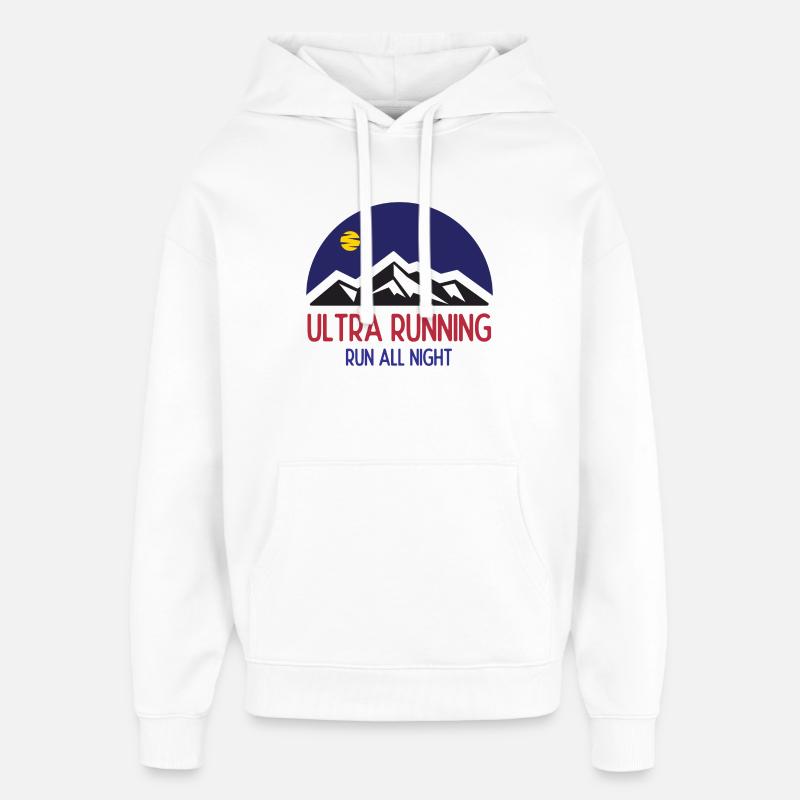 Ultra Running – Courir toute la nuit - Sweat à capuche unisexe Stanley/Stella Oversized - blanc