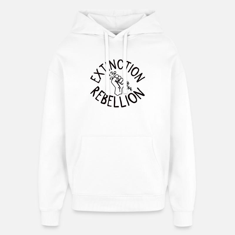 Extinction Rebellion Poing avec Bud - Sweat à capuche unisexe Stanley/Stella Oversized - blanc