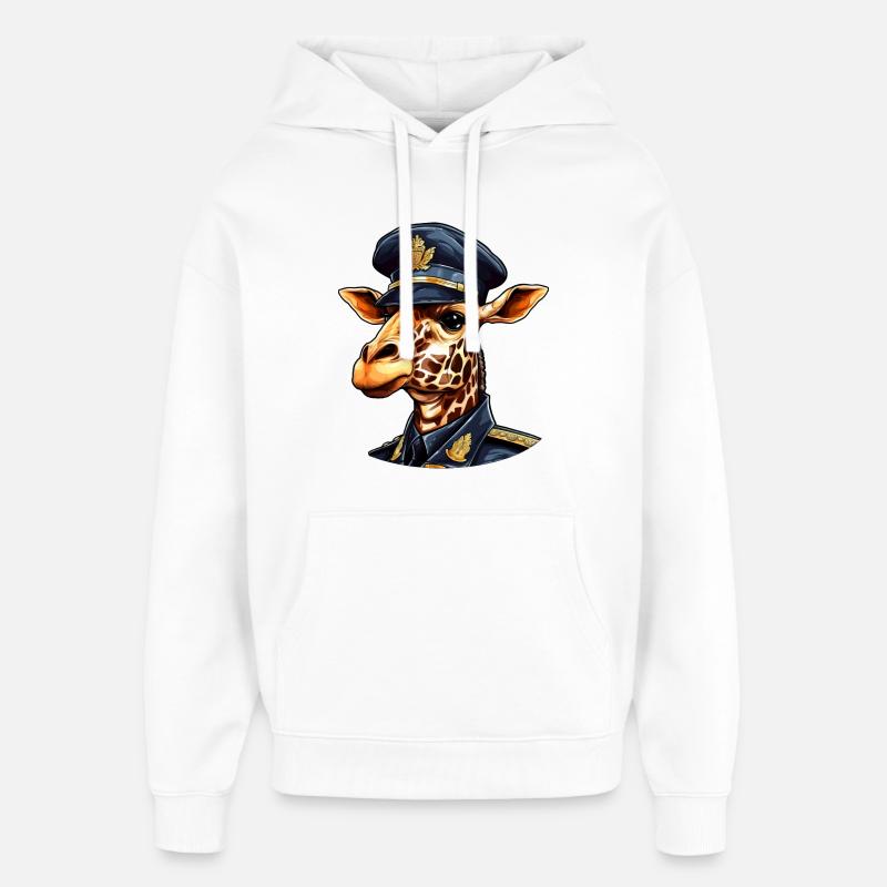 Giraffe Policeman - Oversized Unisex Hoodie by Stanley/Stella - white