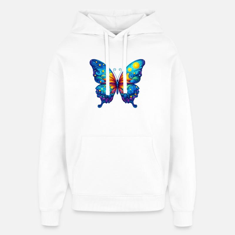 Van Gogh Schmetterling - Oversized Unisex Hoodie von Stanley/Stella - Weiß