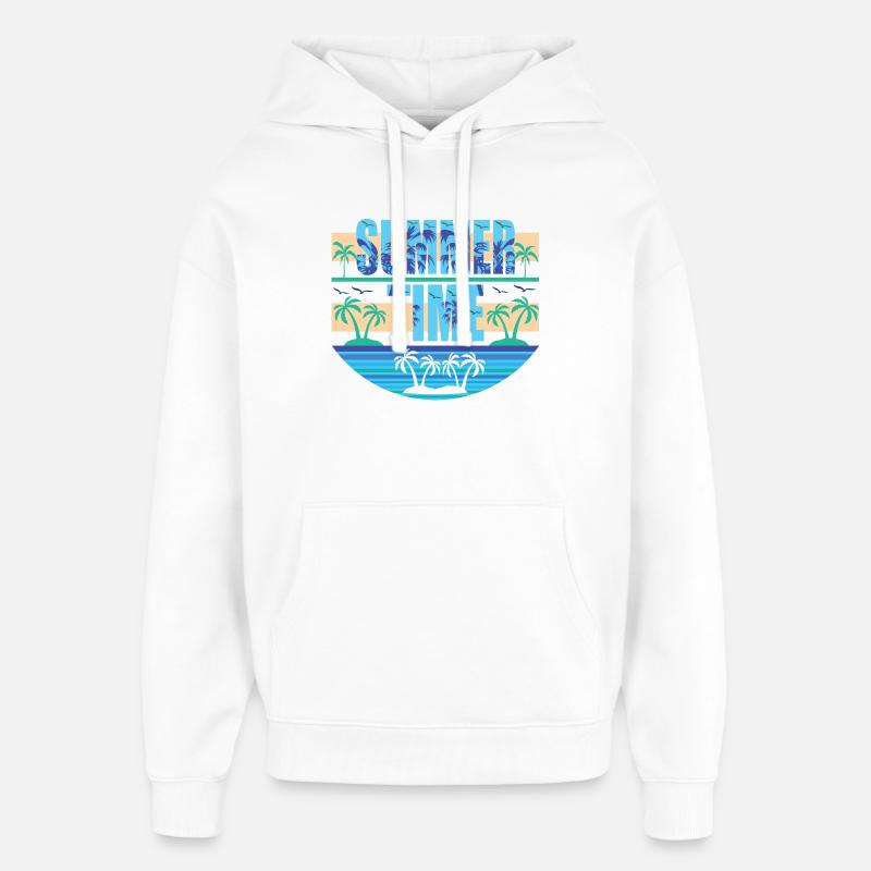 Heure d'été - Sweat à capuche unisexe Stanley/Stella Oversized - blanc