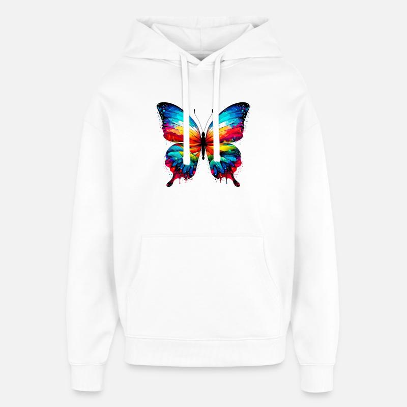 Papillon - Sweat à capuche unisexe Stanley/Stella Oversized - blanc