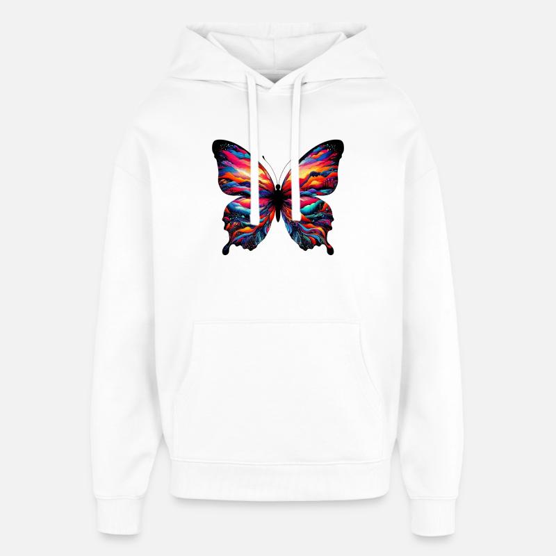 Papillon - Sweat à capuche unisexe Stanley/Stella Oversized - blanc