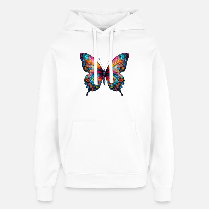 Papillon - Sweat à capuche unisexe Stanley/Stella Oversized - blanc