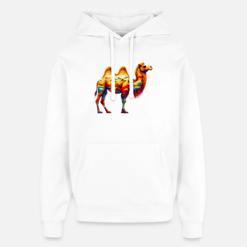 Chameau - Sweat à capuche unisexe Stanley/Stella Oversized - blanc