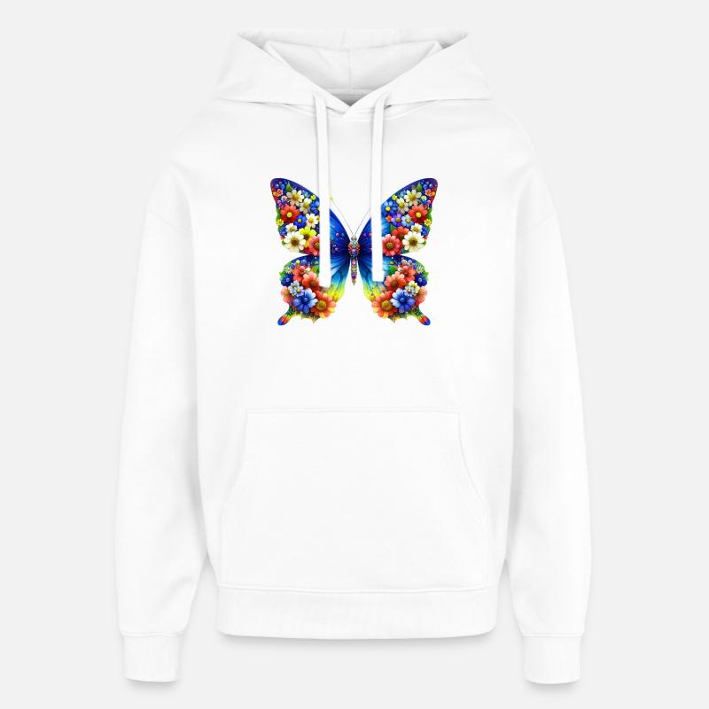Papillon - Sweat à capuche unisexe Stanley/Stella Oversized - blanc