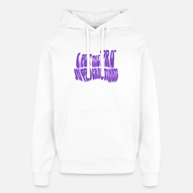 Pro de la procrastination - Sweat à capuche unisexe Stanley/Stella Oversized - blanc