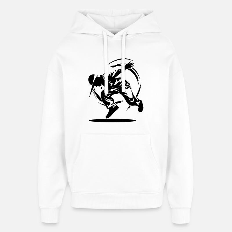 Dessin B-Boy - Sweat à capuche unisexe Stanley/Stella Oversized - blanc