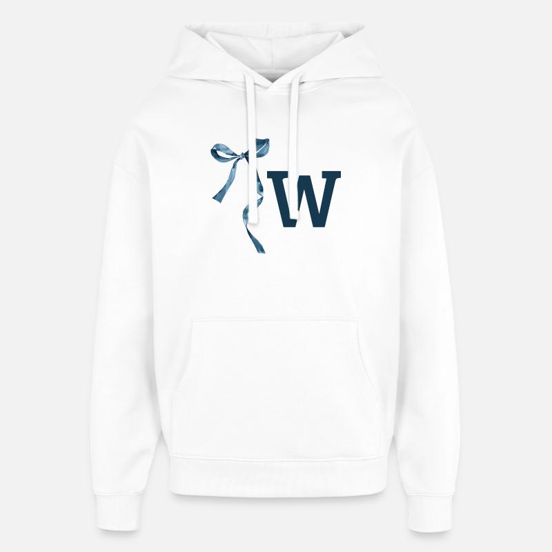 Monogramme w idée cadeau  - Sweat à capuche unisexe Stanley/Stella Oversized - blanc