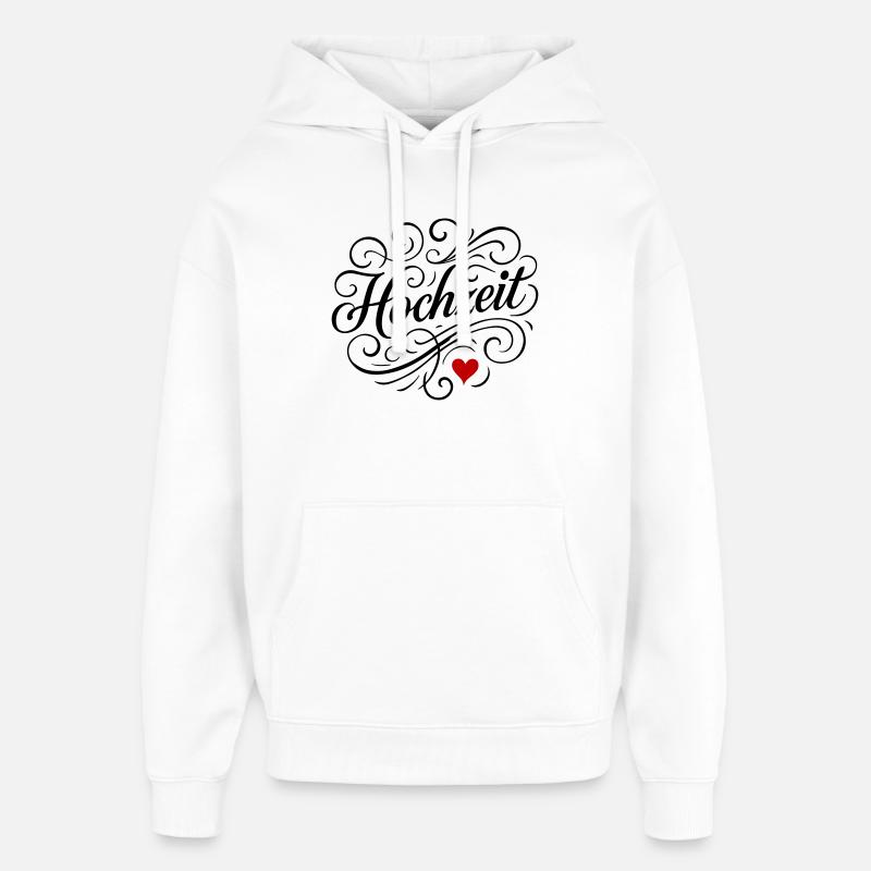 Coeur de mariage - Sweat à capuche unisexe Stanley/Stella Oversized - blanc