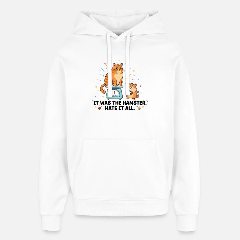 C’était le hamster - Sweat à capuche unisexe Stanley/Stella Oversized - blanc