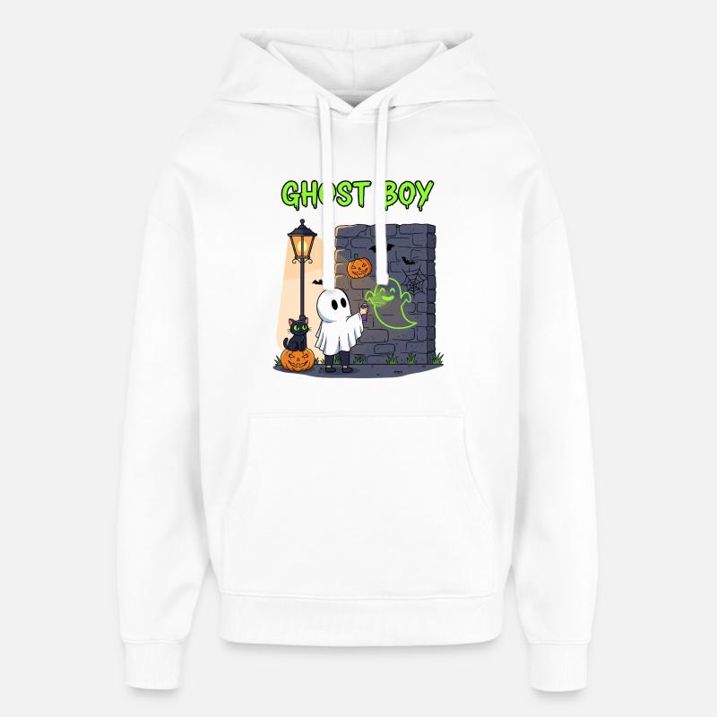 Ghost Boy Halloween Graffiti - Sweat à capuche unisexe Stanley/Stella Oversized - blanc