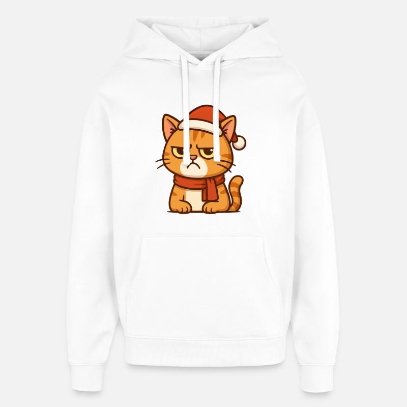 Grummiger Weihnachtskater - Sweat à capuche unisexe Stanley/Stella Oversized - blanc