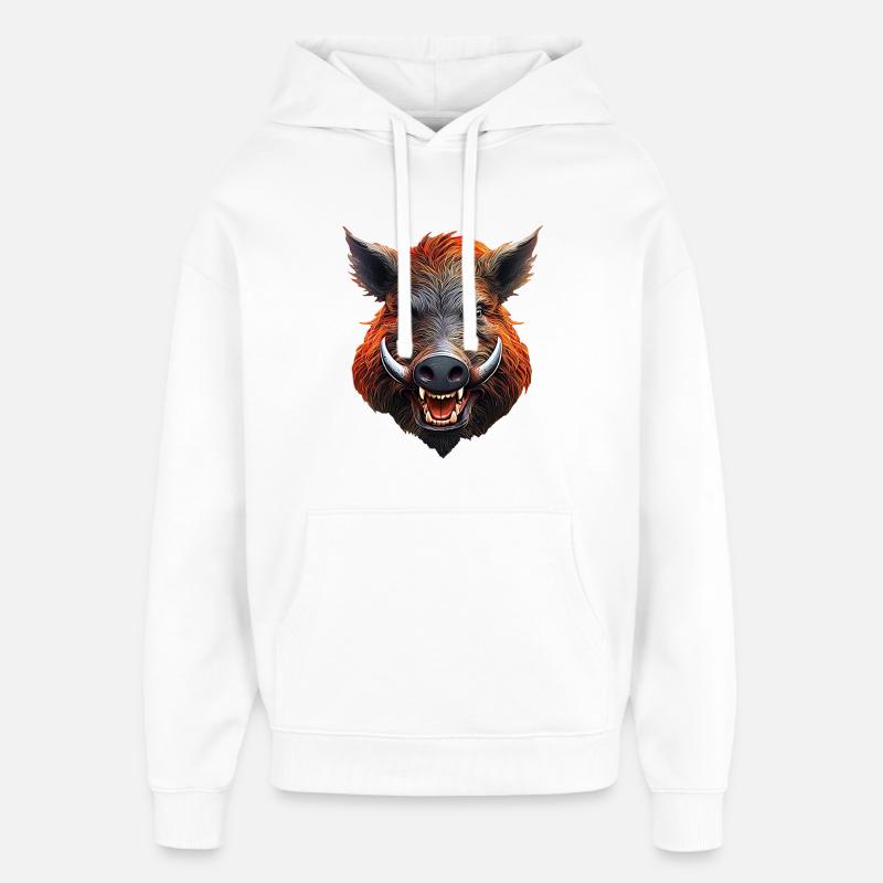 Sanglier - Sweat à capuche unisexe Stanley/Stella Oversized - blanc